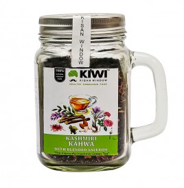 Kiwi Kisan Window Kashmiri Kahwa With Blended Saffron  Glass Jar  100 grams